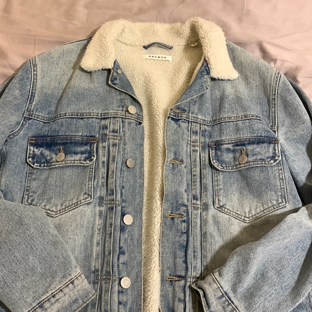 Pacsun Mens Jean Jacket Sherpa Lined Size L